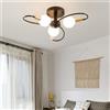 TZSMUM Plafoniera Moderno Illuminazione a Sospensione Metallo Lampada da Soffitto Industriale Vintage Lampadina E27 Lampadario Per Cucina Sala da Pranzo Soggiorno Camera da Letto (Nero,3 Luci)