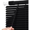 Generico Veneziana in Alluminio per Finestre, 40 60 70 90 100 110 140 160 170 190 200 215 cm Protezione dalla Luce e Visibilità Esterna, Kit di Fissaggio a Muro Incluso(Nero)
