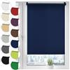 Sonello Tenda a rullo oscurante Klemmfix senza Forare 110cm x 130cm blu scuro, tenda avvolgibile oscurante con morsetti e con catenella per finestre e porte, Blackout, opaco, Protezione Solare