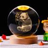 JHzood 3d Crystal Ball Nightlight Decor Lampada, Sistema Solare Pianeti Sfera Di Cristallo Tavolo Decorazioni Artigianali, Home Room Decor Lampada Da Notte A Led - Usb Powered (Panda)