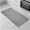 Comart - Tappeto Cucina Manhattan - Impermeabile - Antiscivolo - Antimacchia - PVC Intrecciato - Passatoia Effetto Metallico Cangiante - per Corridoio, Cucina e Bagno - Pumice Grey - 50x100 cm