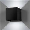 Damastoreitalia Applique LED cubo nero 12W luce fredda 6500K IP65 da parete per esterno up and down 1000 lumen (12W - Nero - Bianco freddo 6500K)