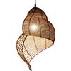 GUANSHAN Lampada a sospensione in rattan a conchiglia Lampada da soffitto in rattan pastorale fatta a mano Lampadario Lampada da soffitto in stile sud-est asiatico per soggiorno, sala da pranzo, caffetteria