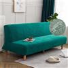 Surwin Copridivano Senza Braccioli 2/3 Posti Elasticizzato Jacquard Impermeabile Antimacchia Fodera per Divano Letto Antiscivolo Lavabile Pieghevole Clic Clac Copri Divano (160-190cm,Blu Pavone)