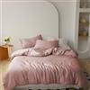 IlGruppone Parure Copripiumino Matrimoniale in Raso di Cotone Lucido Tinta Unita Sacco E Federe Lussuoso Elegante Due Piazze Set Letto - Rosa - Matrimoniale