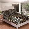 Loussiesd Set di biancheria da letto con motivo leopardato Loussiesd, per ragazzi, ragazze e donne, con motivo ghepardo, stile safari, animali selvatici, morbidissimo, misura matrimoniale, 3 pezzi