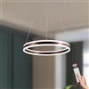 LAMPLAY Lampada A Sospensione Moderna A LED Rotonda, 1 Lampadario Ad Anello Marrone, Dimmerabile Con Telecomando 3000K-6000K Lampada Da Soffitto, Altezza Regolabile, Soggiorno Camera Da Letto(Ø40cm)