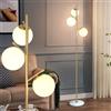 KlkrzJwy Lampada Da Terra A 3 Luci Mid Century Da 165 Cm In Vetro A Globo, Lampada Da Terra Dorata In Marmo Con E27 Dimmerabile, Lampada Alta In Vetro Smerigliato Per Soggiorno, Studio