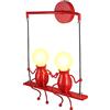 YOXANG Lampade da parete per soggiorno Applique da parete creativa del fumetto della camera da letto moderna che accende Lampade da comodino regolabili a LED Regalo per bambini 2 × E27 (Rosso)