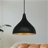 bamyum Lampade a Sospensione Industriali da 26 cm per Sala da Pranzo, Lampadario da Soggiorno, Lampadario da Ufficio in Metallo E27, Lampada Vintage per Camera da Letto, Cucina Nero