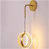 Mengjay LED 20W lampada da parete per interni, illuminazione da parete a tre temperature di colore, luci da parete regolabili in altezza di 50 cm, design per soggiorno camera da letto scala corridoio (Oro)