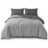 INTRECCI Parure Copripiumino Bicolore Matrimoniale, 100% Cotone, Sacco Copripiumino 255x240 cm + 2 Federe 52x82 cm, Versatile e Confortevole, Grigio Chiaro/Grigio Scuro