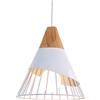 Chao Zan E27 Moderno lampada a sospensione metallo bianco lampade a sospensione paralume forma di cono ferro gabbia illuminazione per sala da pranzo cucina, corridoio, lampadina non inclusa
