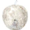 Hervit Lampada Led Mela in Vetro Trasparente con Pois Bianchi e Oro con Scatola Regalo - Decorazione Arredo Casa - Luce da Tavola - Luce da Comodino ricaricabile senza fili - Regalo Natale 22x23cm