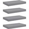 vidaXL Scaffali a Parete 4 pz Grigi 40x23x3,8 cm in MDF
