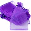Duories 50 Sacchetti organza riempire,sacchetti regalo organza,sacchetti regalo con cordoncino,confezioni sacchetti per festival,feste,matrimoni,bomboniere,sacchetti per gioielli,lavanda,15 x 20 cm,viola