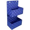 VIRSUS 1 Portaoggetti in Tessuto, Trama intrecciata a 2 Piani, misura 25x15x46 cm, Tasche portatutto, occhielli per sostegno a parete, mensola per accessori bagno Vari Colori (blu) - 1692C