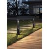 Partenopea® Lampione a led lampioncino lampada illuminazione da esterno palo da giardino pratp per sentieri moderno 15w 1600 lm (Nero 58,5 cm, Luce naturale 4000K)