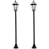 Outsunny Set 2 Lampioni Solari da Giardino, Luci da Esterno Solari con 2 LED, Accensione Automatica e Durata 6 Ore, Nero