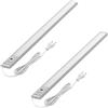 Oktaplex lighting Oktaplex set di 2 Riva luce sottopensile LED sensore 690lm bianco caldo 57,5cm cucina luce sottopensile dimmerabile cucina 10W argento 230V