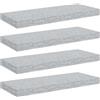 vidaXL Scaffali a Parete 4 pz Grigio Cemento 60x23,5x3,8 cm in MDF