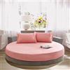 KXCAQ Lenzuolo morbido cotone rotondo lenzuolo con angoli tinta unita copriletto rotondo set biancheria da letto coprimaterasso coprimaterasso lenzuolo morbido 220x220 cm giada