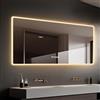 Generisch Store Six LED Specchio 150x80 cm, specchio da bagno con illuminazione frontale e posteriore, dimmabile touch, 3 colori, anti-appannamento, bordo gelido