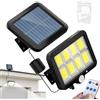 JINGAN Luci solari per parcheggi, Lampioni solari - LED luminoso ad energia solare ad alti lumen,Luci da esterno con sensore di movimento con 3 modalità, lampione a induzione solare per recinzione da giardin