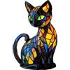 Siuwddee Lampada Vintage A Forma Di Gatto Colorato Luce Notturna In Resina Colorata Con Gatti Retrò, Luci Da Comodino A LED A Tema Gattinos Regali Per Gli Amanti Dei Gatti,17x10cm