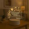 Generico Lampada in Plexiglass con Base Nera Spartito Musicale e Citazione Frase Vasco Rossi Personalizzata con Nome Decor Night Light LED Luce Camera 7 Colori San Valentino Amore