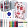 Katech Set di Uncinetti, 85 Pezzi Ergonomici Morbidi Impugnature in Gomma Antiscivolo Kit con Custodia da Trasporto, Ideale per Qualsiasi Tipo di Motivi E Filati - 2 mm - 8 mm, Regalo per Donne/Mamma