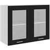 vidaXL Mobile Pensile con Vetro Nero 80x31x60 cm Legno Multistrato