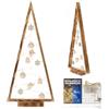 BOGATECO Albero di Natale in legno con illuminazione LED 104 cm di altezza | Decorazione in legno inclusa | Decorazioni natalizie | 30 LED |