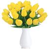 HAOSHICS, Tulipani artificiali, tulipani olandesi finti, realistici al tatto, fiori per bouquet, in lattice, decorazione per matrimoni, casa, hotel, feste, giardino, multicolori, 10 pezzi (giallo)