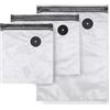 CASO Vacu ZIP Bags Set - 20 sacchetti di pellicola in 3 misure, resistenti e antistrappo (150 μm), riutilizzabili, SousVide, 2 tappi con zip e 4 adesivi Food