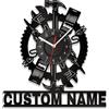 PSUNEY Orologio da Parete Personalizzato con Nome Logo in Metallo da Parete Tools Strumenti Falegname Artista Muratore Idraulico Meccanico Garage Utensili per Officine