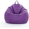 DOTBUY-SHOP Pouf Poltrona a Sacco Gigante,Colore Solido Bean Bag Bambini & Adulti (Senza Imbottitura), Morbido e Accogliente Puffo per Sedersi Poltrona da Lettura per Soggiorno (M,Viola)