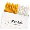 CanBee Candele di cera 50 Candele Sottili Bianche e Gialle - Luce e Gioia in Cera d'Api 100% Naturale 16cm x 5mm, 40 Minuti Senza Fumo e Senza Gocciolamenti - Ideali per Meditazione, Visualizzazione e Rituali di Armonia