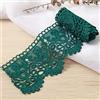 Duories Nastro Decorativo in Pizzo Raso Latte 10cm Larghezza, Stile Vintage Con Ricamo per Cucito, Artigianato, Abito Matrimonio, Decorazione Casa, Verde Scuro