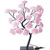 CDQL Lampada a Forma di Albero di Rose, Lampada a Forma di Fiore da Tavolo per Albero Bonsai, Lampada a Forma di Albero di Fata, Lampada a Forma di Albero di Fiori di Rosa con 24 Luci