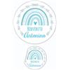 PV Grafik® 100 Tag Adesivi Personalizzati con nome e data, Etichette Adesive per Battesimo e Nascita personalizzati con nome e data Scegli la tua Misura e Personalizza (Modello 65)