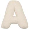 Generic Cuscino decorativo a forma di lettera 'A', 15*11*3.9 cm, Tinta unita, Cotone, Morbido, Personalizzabile, Forma lettera, Decorazione