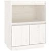 vidaXL Credenza Bianca 60x34x75 cm in Legno Massello di Pino