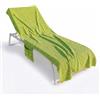 INTRECCI Telo Mare in Spugna, Asciugamano da Spiaggia Grande, 75x190 cm, Telo Mare Lettino con Tasche Portaoggetti e Bottoni, 100% Cotone, Morbido, Assorbente, Asciuga Rapidamente, Colore: Verde