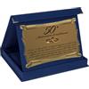 Printerland Targa Anniversario Matrimonio con Astuccio in Velluto Blu, Rosso o Nero - Targhe Regalo Nozze Sposi Sposa (BLU, 50° Anniversario)