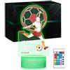 Maverton Lampada da notte personalizzata calcio - RGB 16 Colori - Regalo Comunione Maschio, Regalo Bambino 10 Anni Maschio, Regalo Comunione Bambino - Idea Regalo Compleanno per Ragazzi