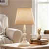 levandeo Lampada da tavolo in metallo 38 cm di altezza colore bianco beige crema lampada vintage shabby