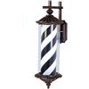 AAOTE Barber Shop Pole Barber Shop LED Barbers Pole 76cm European Vintage Hair Salon Logo Impermeabile Rotante Light Salon Shop Sign Lampada da parete per esterni Barber Shop Pole 0602 (Color : White+Black)