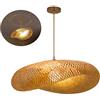 JIAODIE Lampadario Vintage bambù,Lampada A Sospensione Intrecciata in bambù Naturale E Rattan Plafoniera E27 Orientabile Ristorante Camera da Letto Soggiorno Illuminazione A Sospensione,Ø100cm