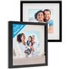PHOTOLINI 3D cornici 30x30 cm nero, cornice profonda con vetro e passe-partout, set di 2 cornici per oggetti fino a 1,5 cm di profondità, legno MDF - perfetta per il fai da te e come regalo